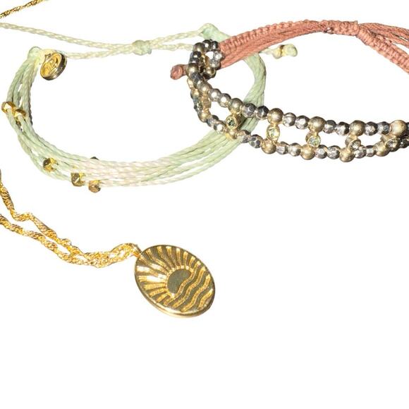 Authentic Pura Vida Necklace and Bracelet Set Boho Beach Summer - Picture 3 of 7
